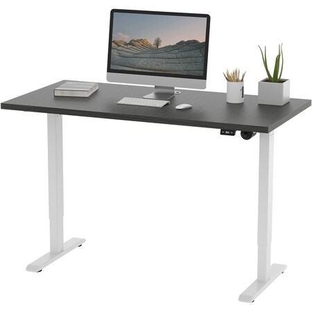 We'Re It Lift It Electric Sit Stand Desk, 46.25 H, 24 W X Laminate wood, metal, White VL12WH4824-6307